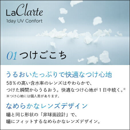 LaClarte (ラクラルテ) ワンデーUV Confort 5枚入 特徴1
