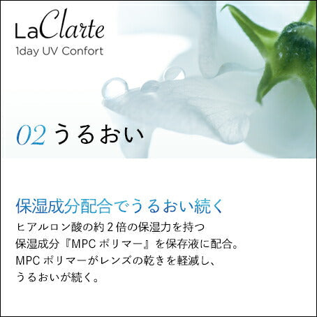 LaClarte (ラクラルテ) ワンデーUV Confort 5枚入 特徴2